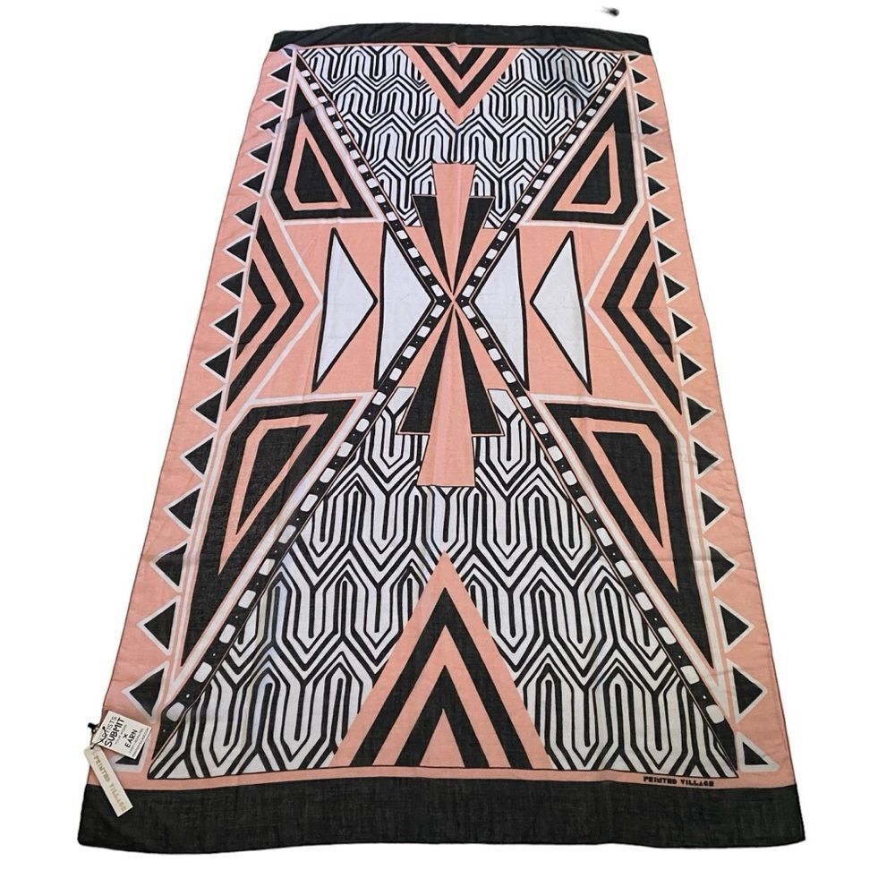 NWT Printed Village Oversized Lightweight Abstract Print Wrap Scarf